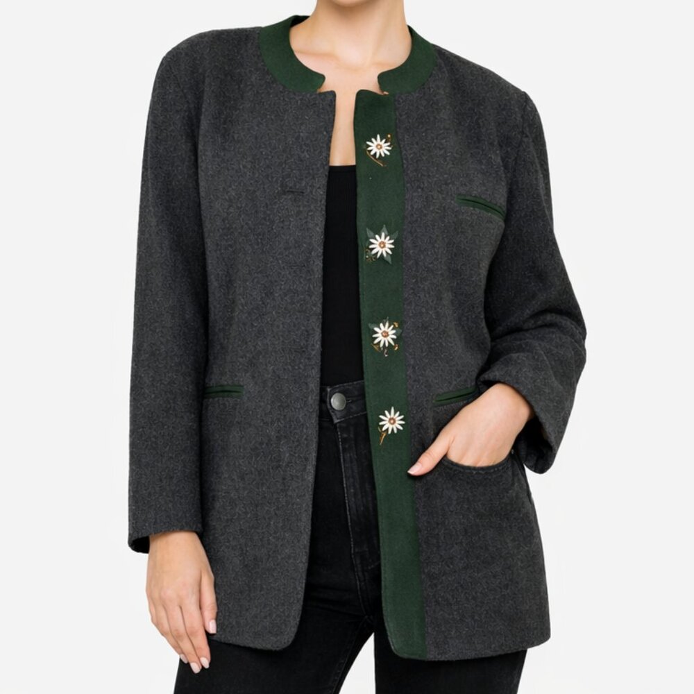Schneiders Loden Jacket US 12 Anthracite Wool Cashmere Austrian Blazer
